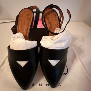 Chie Mihara black ankle strap shoes